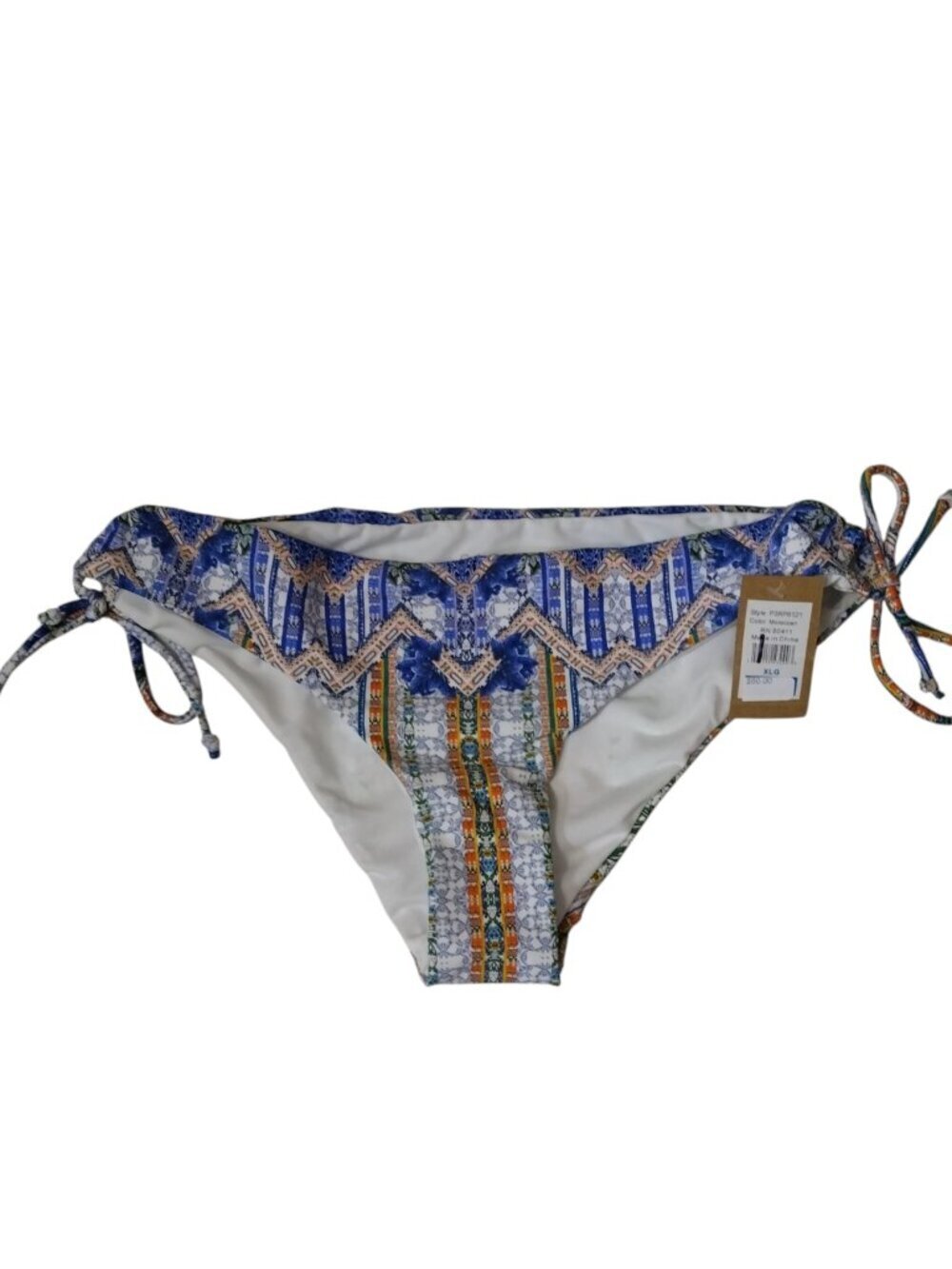 Rachel Roy Size XL Moroccan Geometric Adjustable Bikini Bottom Swim Resortwear